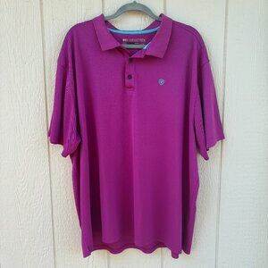 Ariat Tek S/S Polo Shirt Men's 3XL Purple Heat Series Casual Stretch Comfort